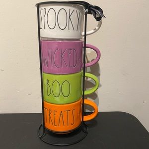 Rae Dunn Halloween Stacking Cups Set or 4 New